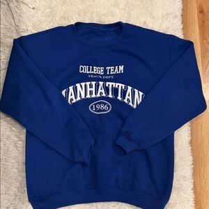 Manhattan College Team Graphic Crewneck Sweater - Blue